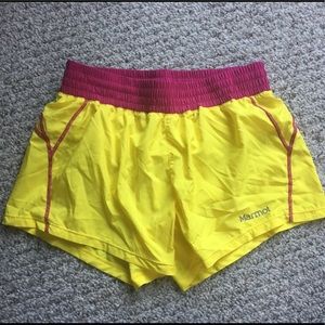 Marmot Yellow Athletic Shorts